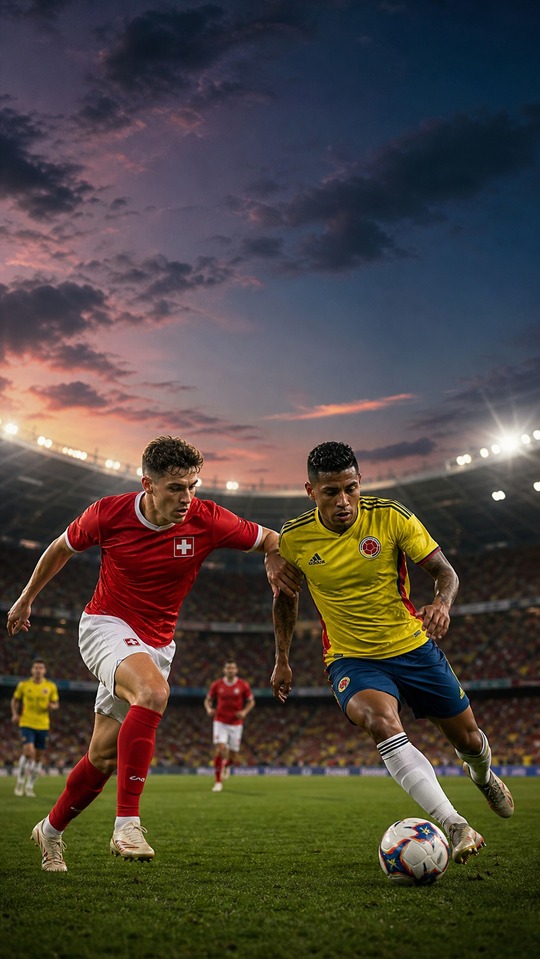 Switzerland vs Colombia Match - 4K Soccer Wallpaper