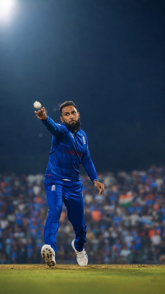 Adil Rashid Action Shot - 4K Phone Backgrounds