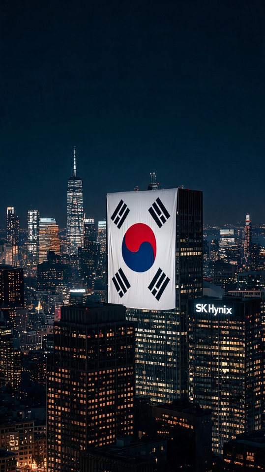 SK集團 韓國國旗 紐約夜景 - 4K桌布