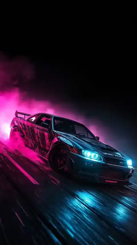 Nissan Skyline JDM Neon Drift - 4K Live Wallpaper