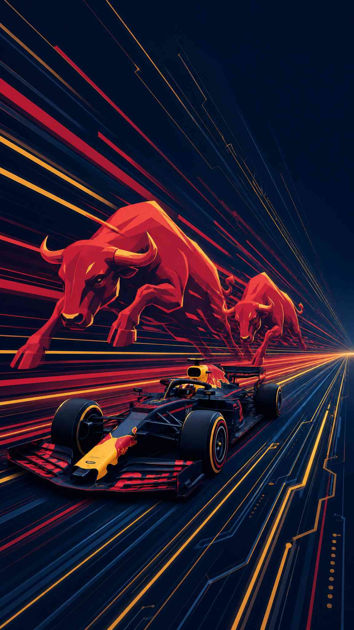 Red Bull F1 Racing Vector - 4K Wallpaper