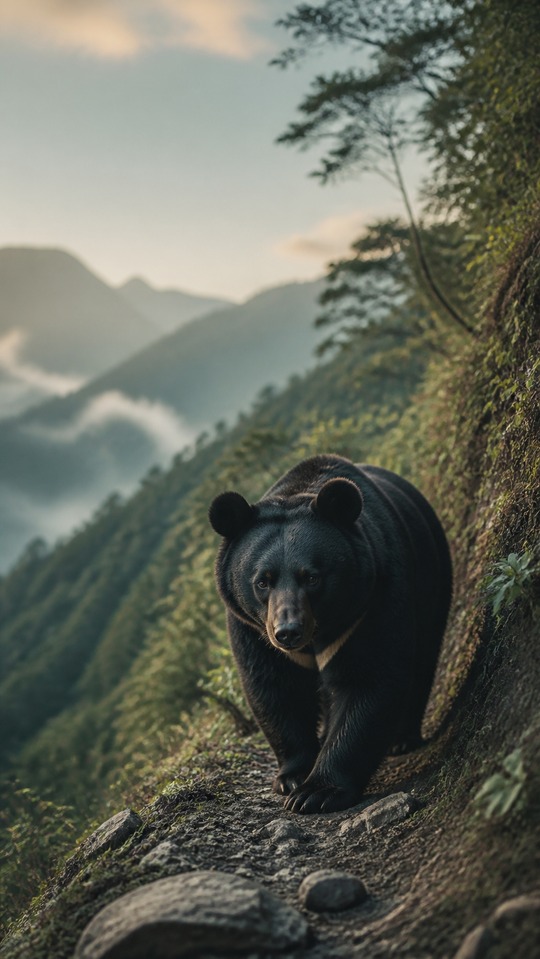 Black Bear (クマ) Cinematic Nature - 4K Phone Background