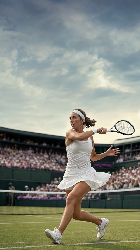 Elise Mertens Acción en Wimbledon - Fondo de Pantalla 4K