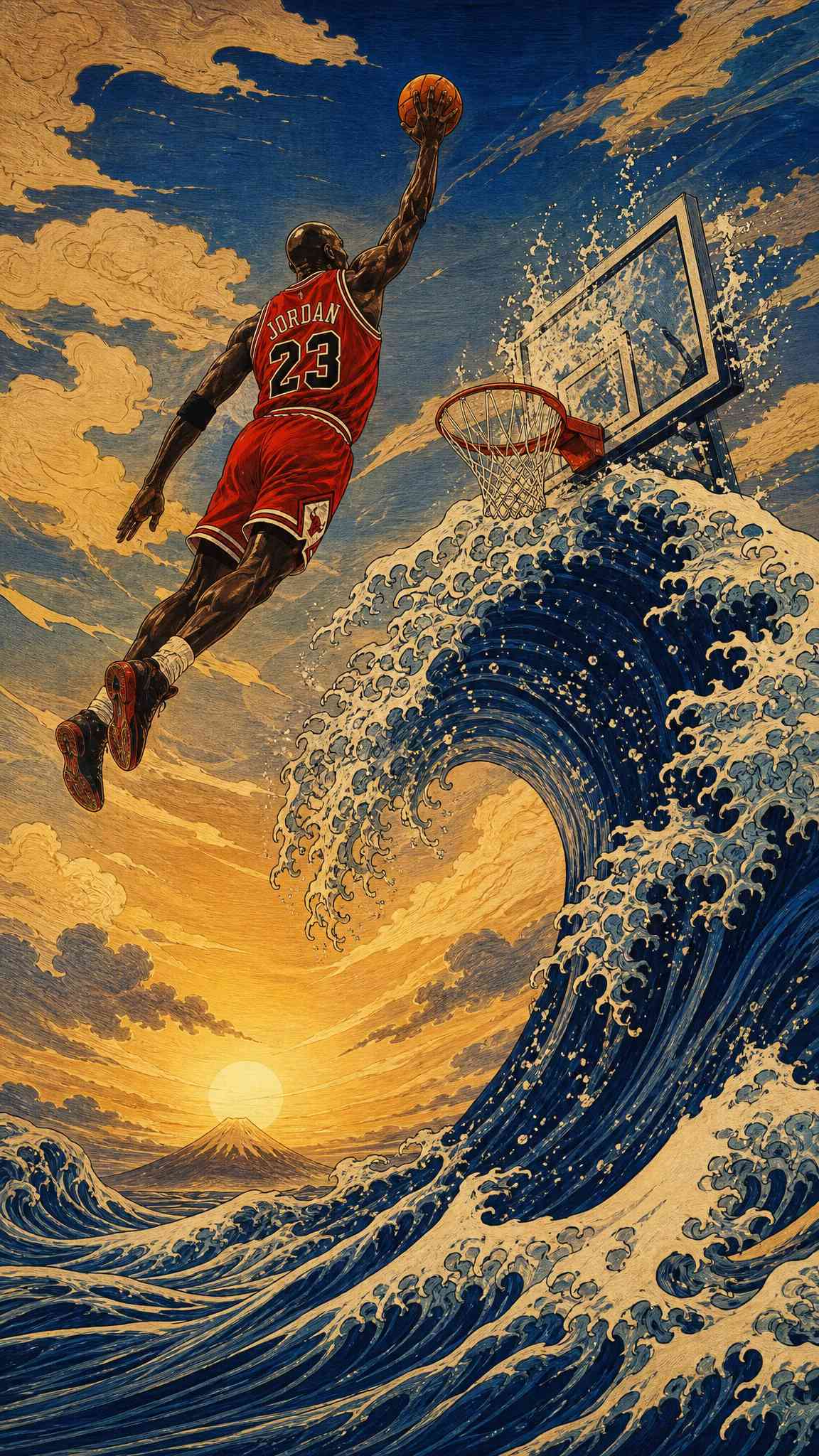 Michael Jordan Great Wave - 4K Sports Wallpaper