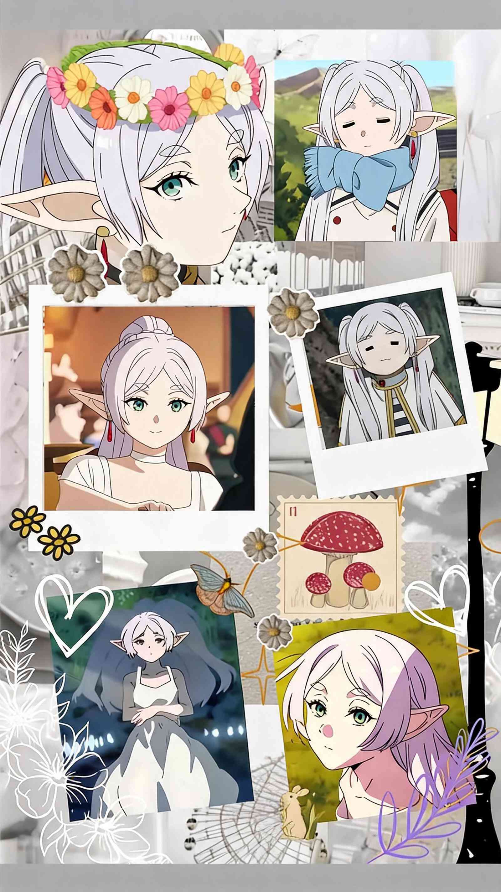 Frieren Anime-Elfe 4K Hintergrund für Handy & Sperrbildschirm