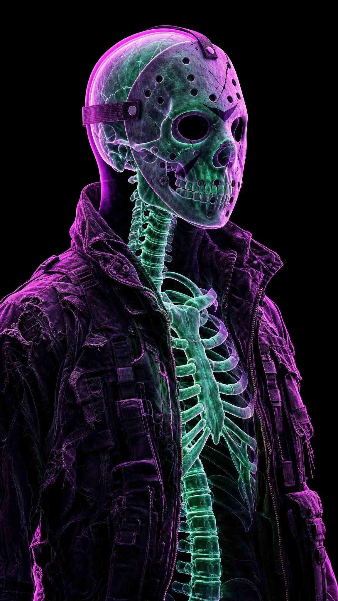 Jason Voorhees Neon X-Ray - 4K Wallpapers