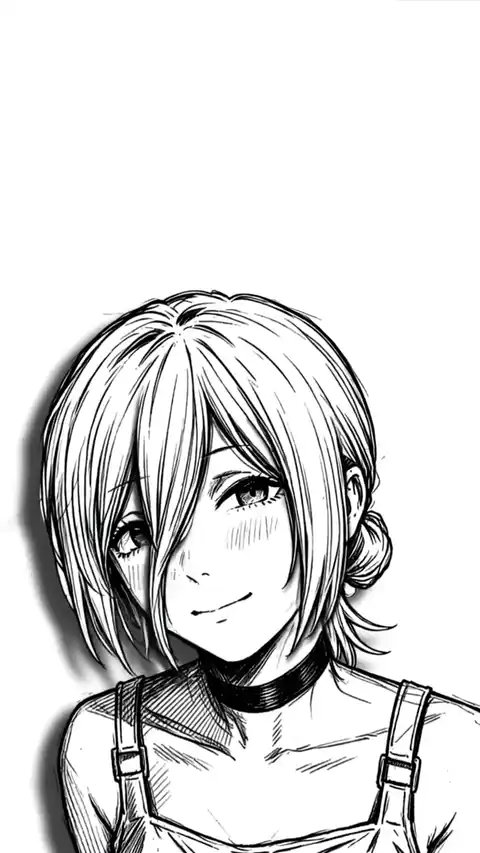 Monochrome Anime Girl Smile Live Wallpaper