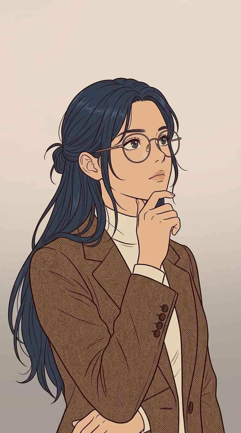 Fille Anime avec Lunettes - Arrière-plan 4K