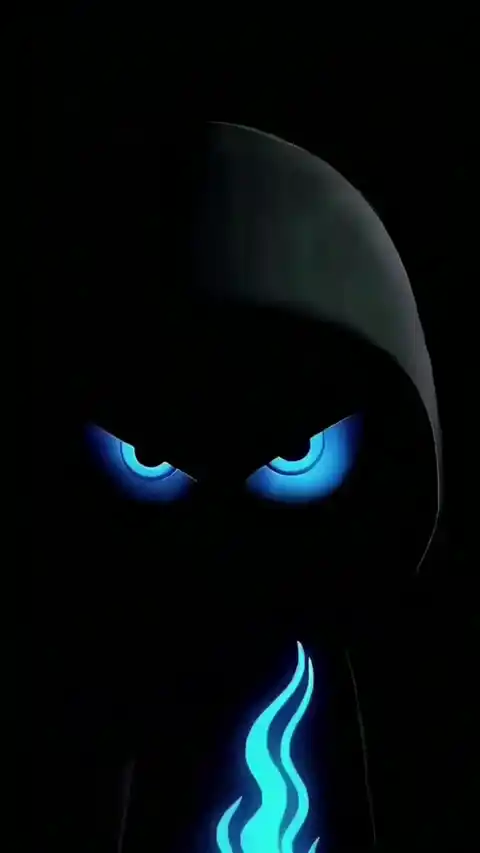 Dark Hooded Ninja Blue Eyes - Live Wallpaper