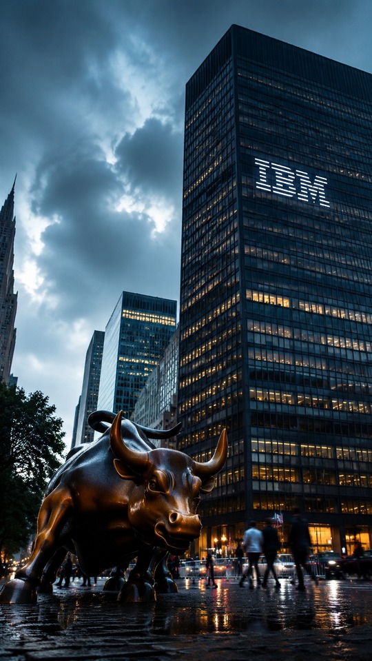 IBM Stock Price Market Scene - 4K Phone Background
