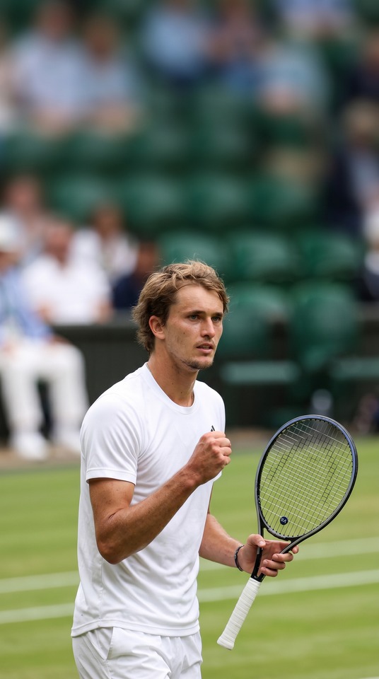 Alexander Zverev Wimbledon Action - 4K Mobile Wallpaper