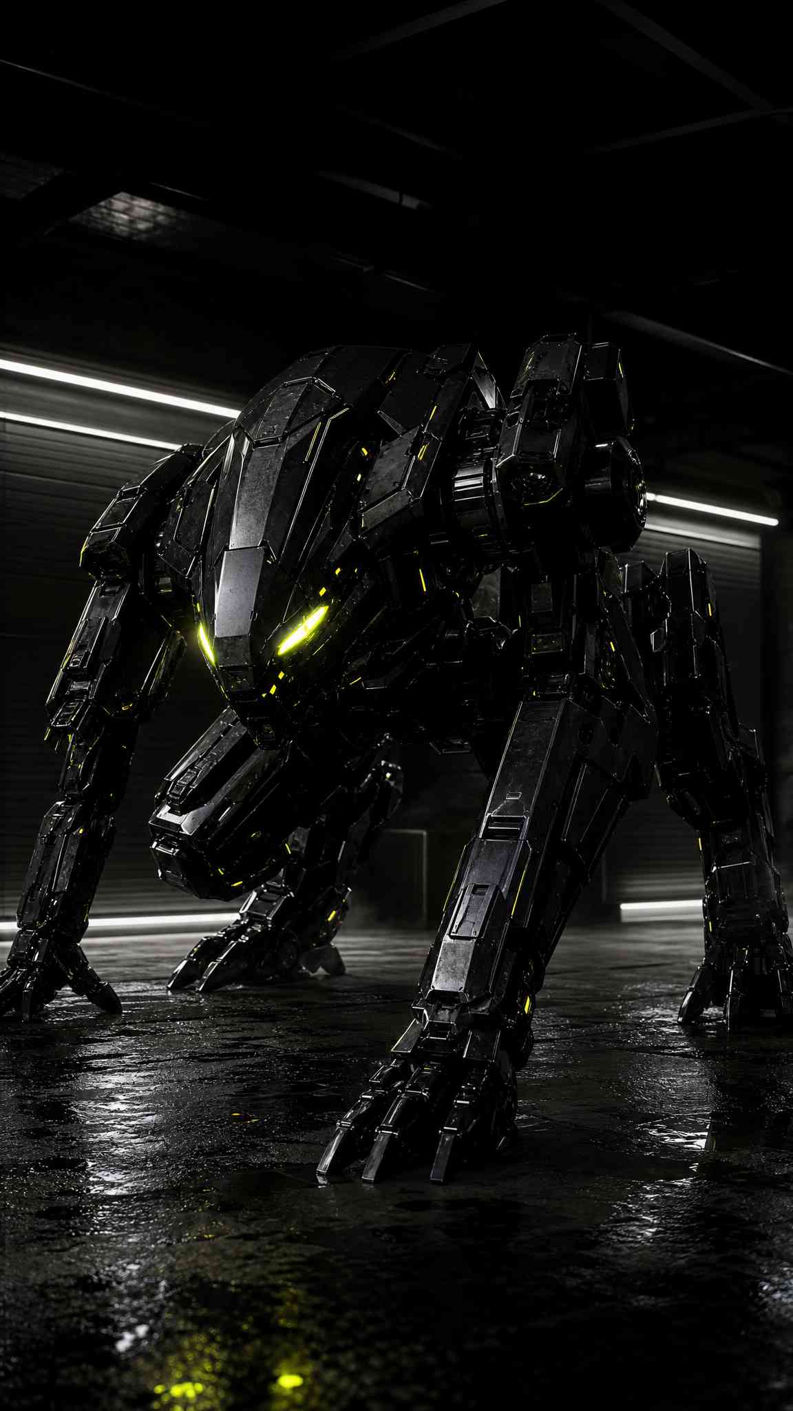 Black Mecha Beast Sci-Fi - 4K Wallpaper