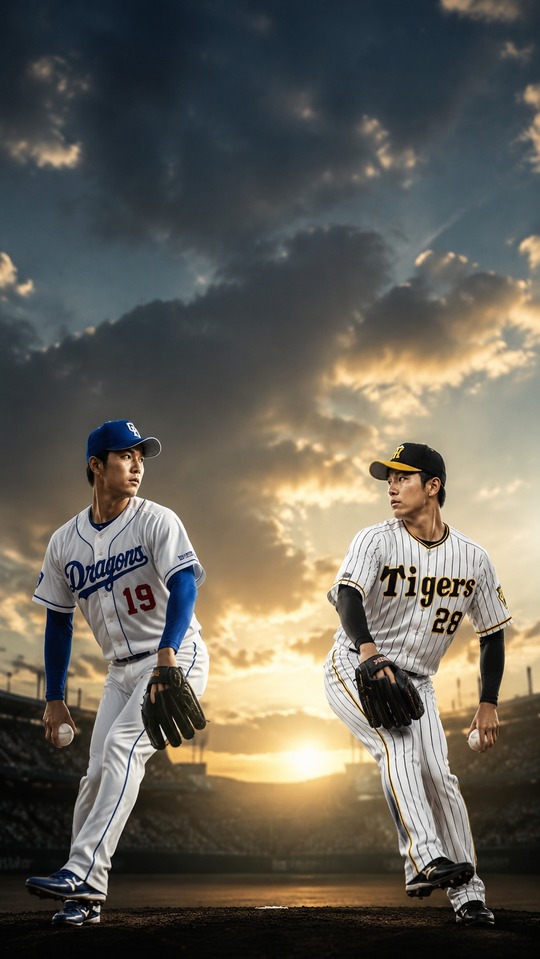 Chunichi Dragons vs Hanshin Tigers - 4K Wallpaper