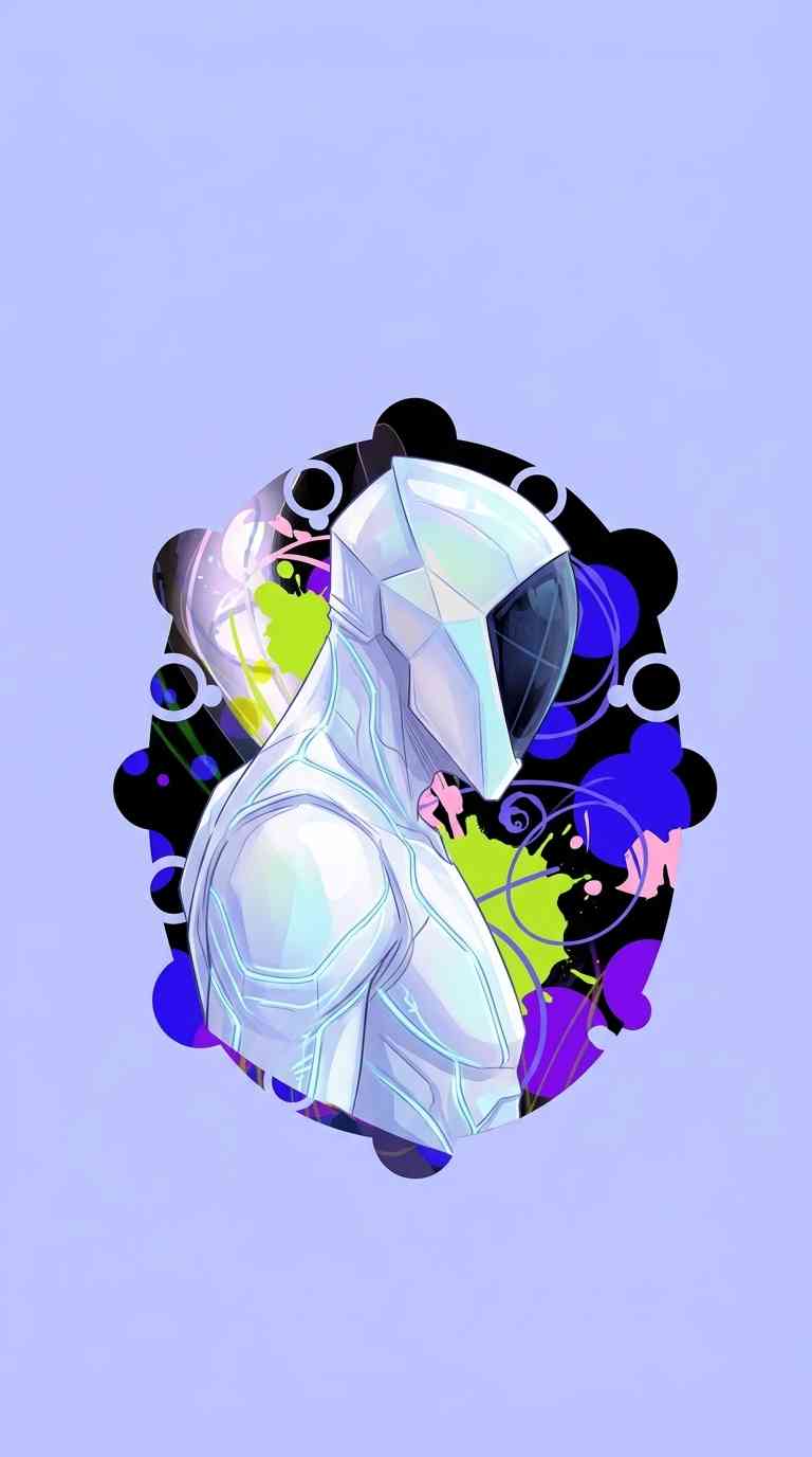 Weißer Cyber-Ritter - Handy Wallpaper 4K