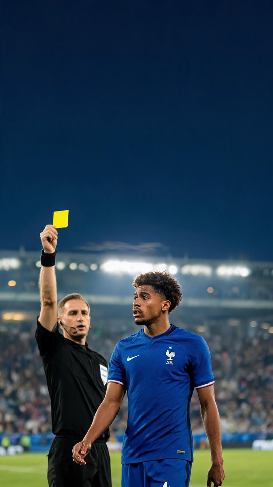 Michael Olise France Yellow Card - 4K Lock Screen