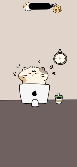 직장인 삼색 고양이 - 4K 고화질 배경화면