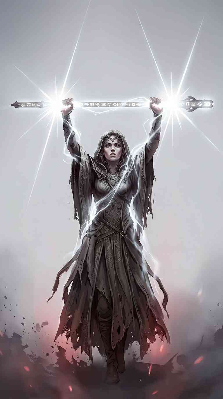 Dark Sorceress Magical Staff - 4K Wallpapers