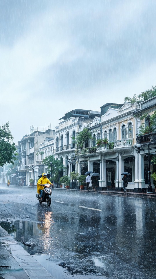 Hanoï sous la pluie thời tiết ngày mai - Arrière-plan 4K