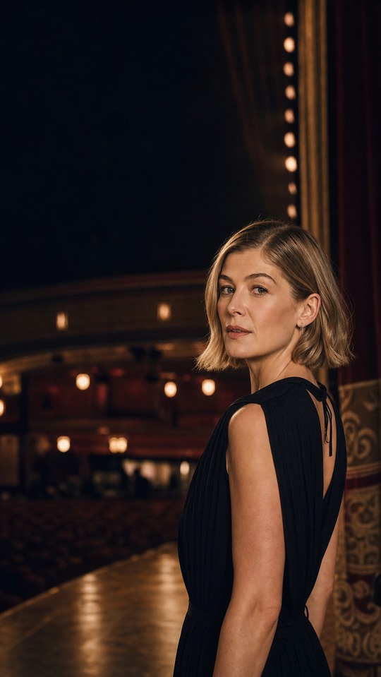Rosamund Pike Cinematic Portrait - 4K Phone Wallpaper