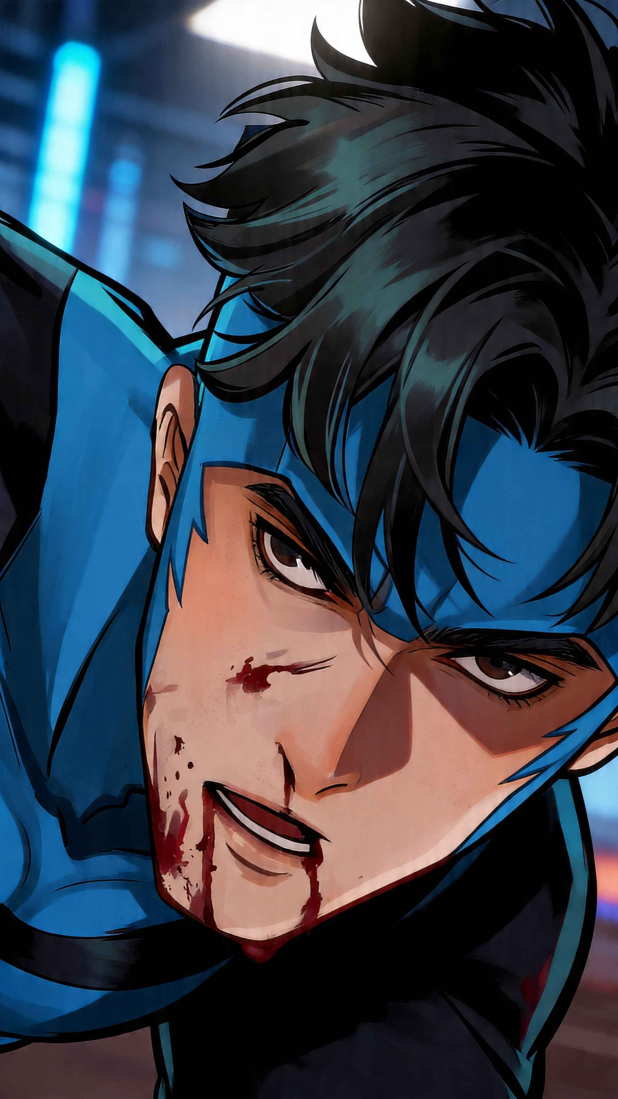 Nightwing Battle Worn - 4K Phone Background