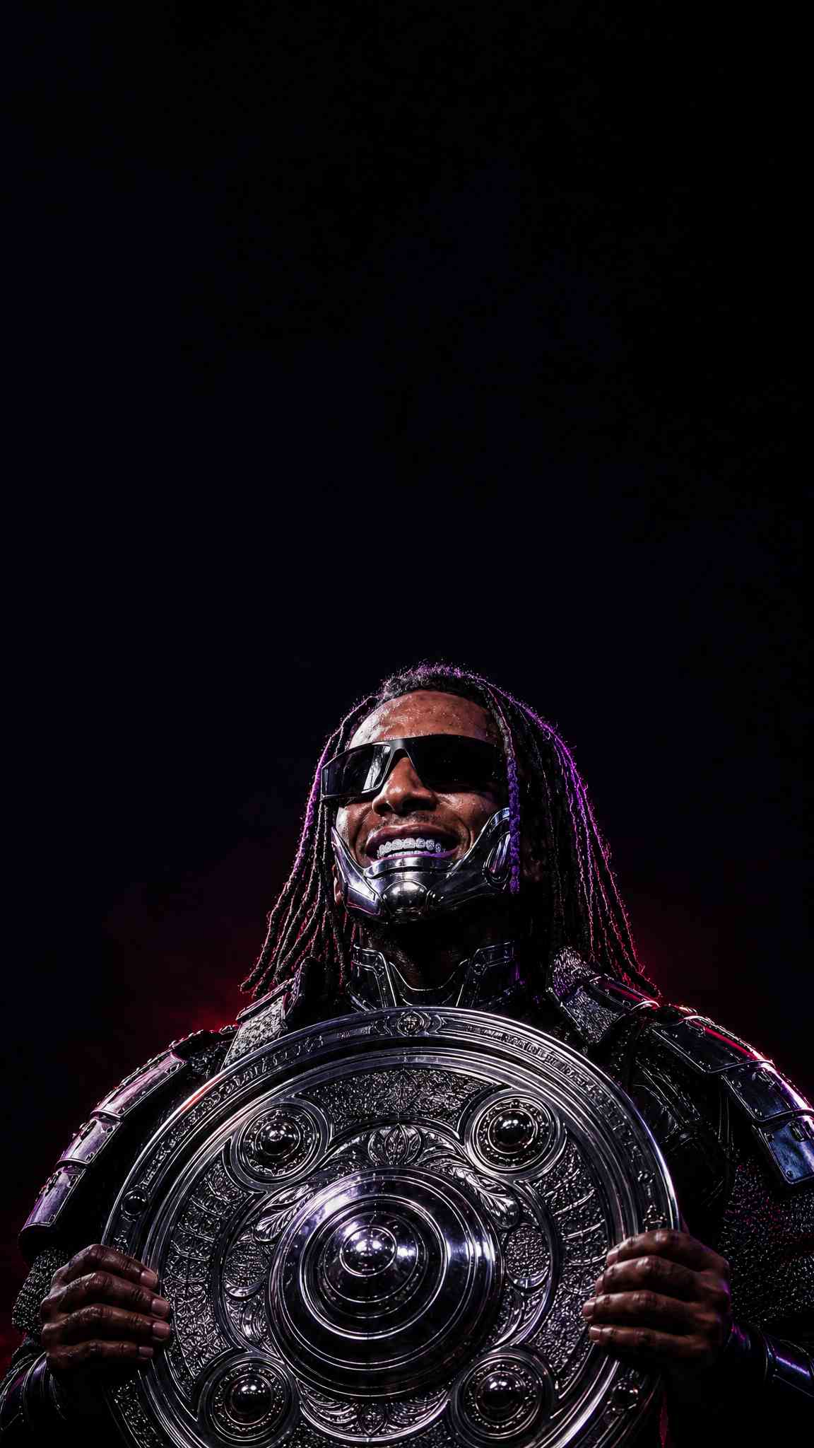 Cyber Warrior Silver Armor - 4K Phone Background