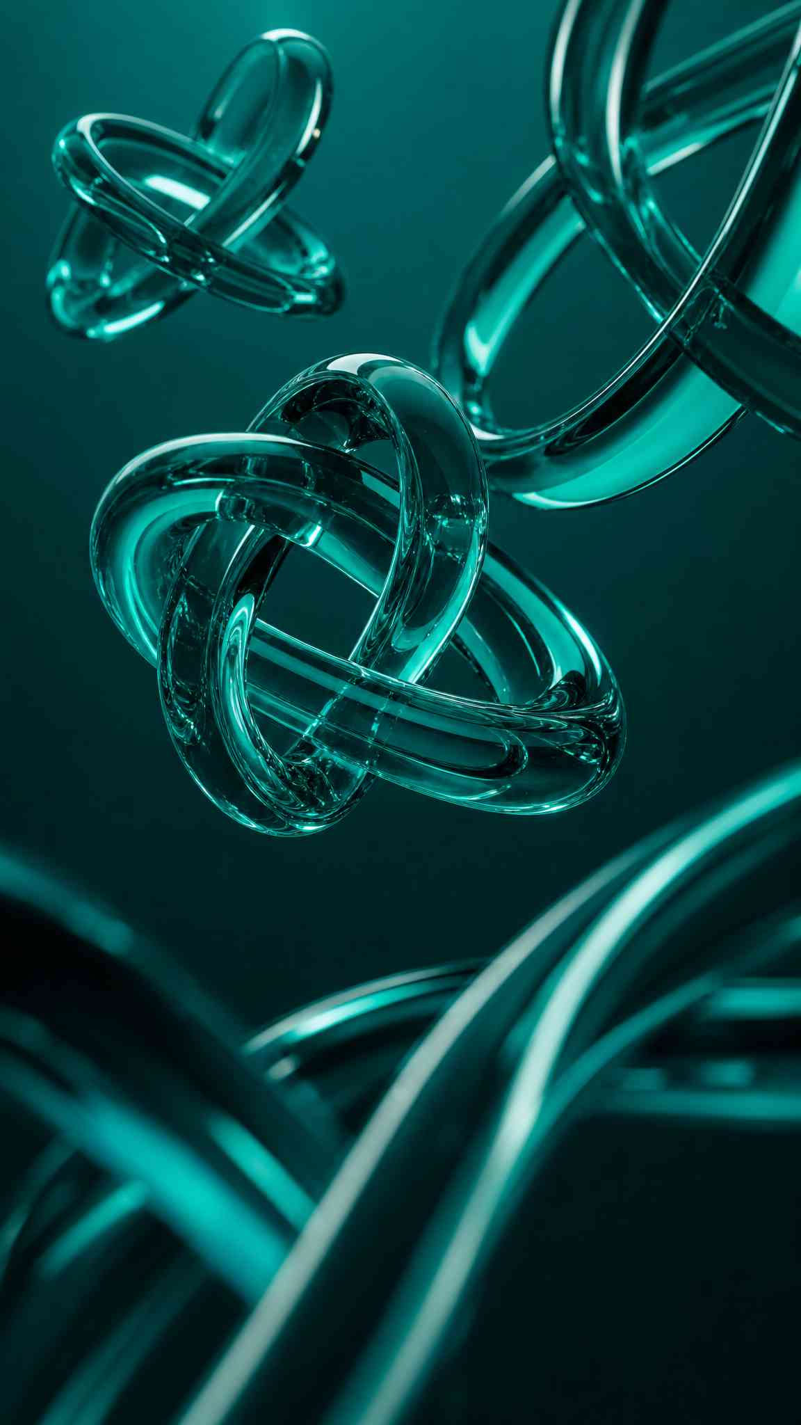 Noeuds de Verre Teal - Arrière-plan 4K