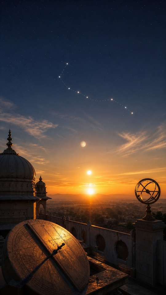 Pushya Nakshatra (पुष्य) - Surya Guru Yuti Celestial 4K Wallpaper