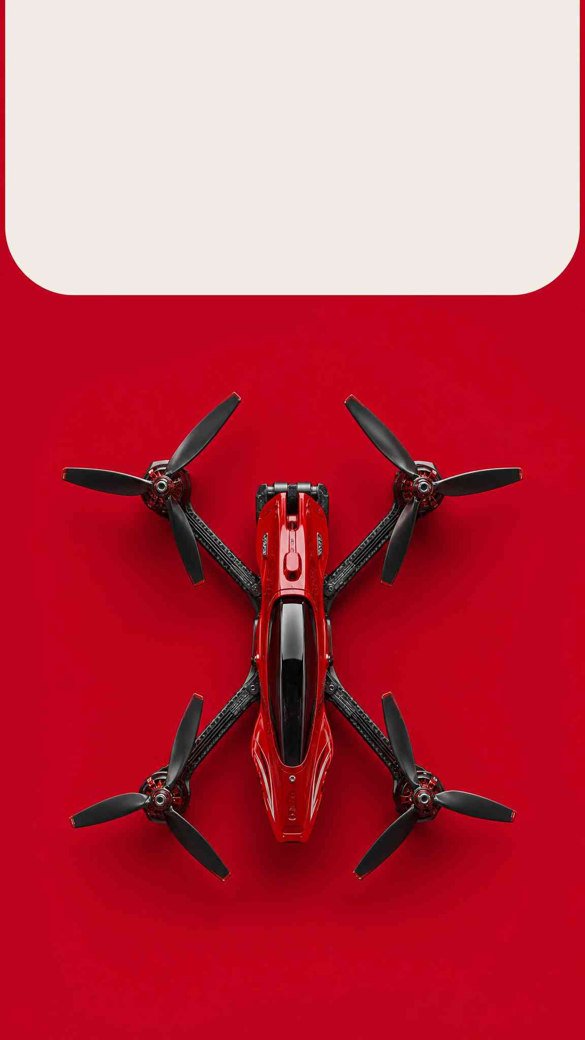 Red Racing Drone Minimalist - 4K Wallpaper