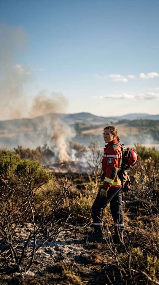 Haute-Loire Waldbrand Feuerwehr - 4K Handy Wallpaper