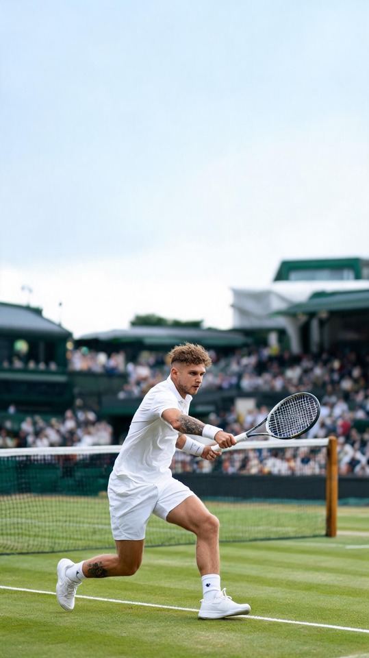 Alexander Bublik Wimbledon Action - 4K Tennis Wallpaper