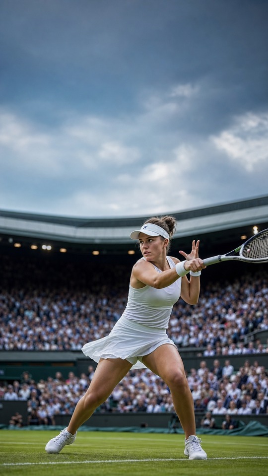 Linda Nosková Wimbledon Action - 4K Phone Background