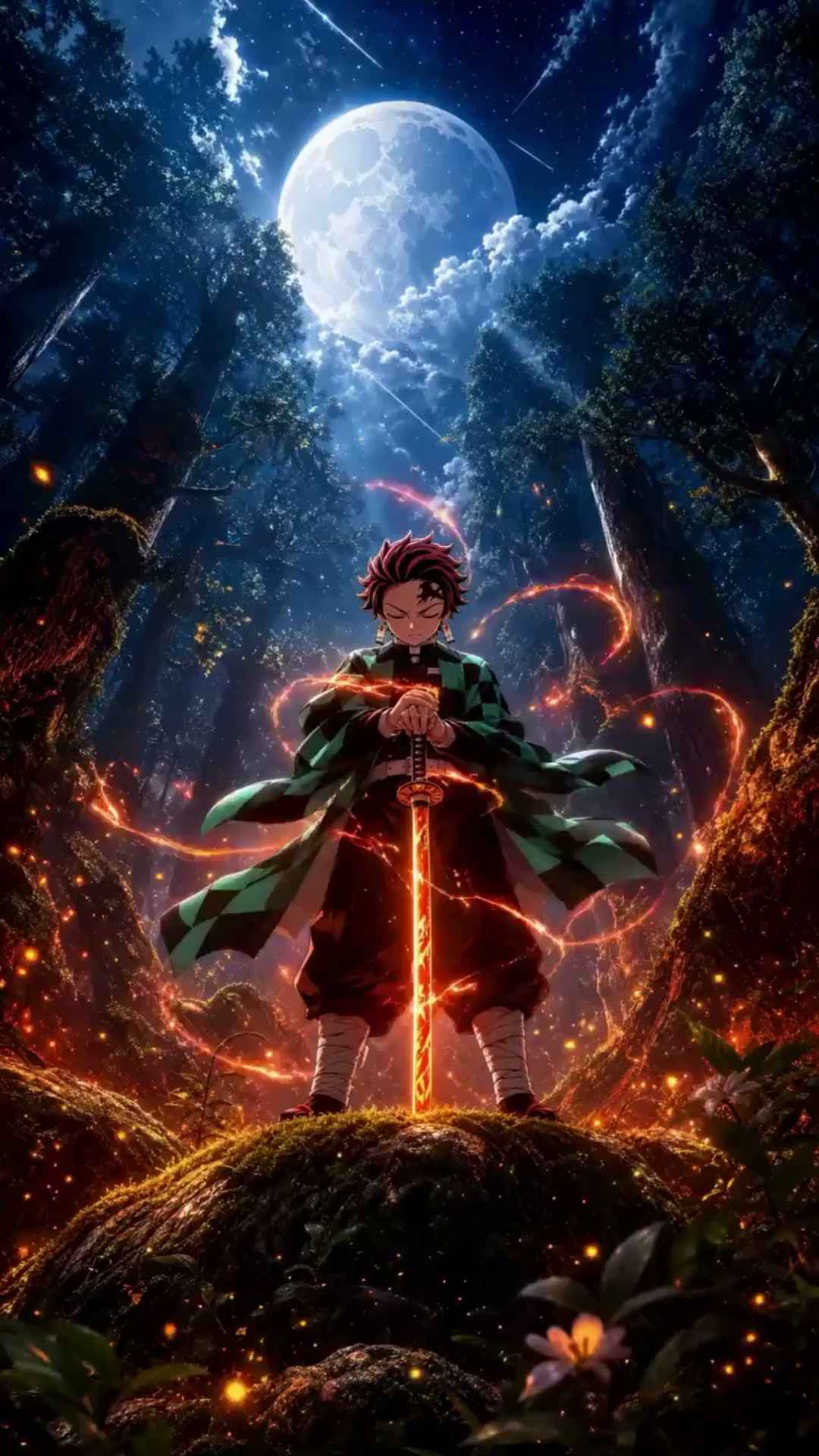鬼滅の刃 竈門炭治郎 月のオーラ 4K壁紙