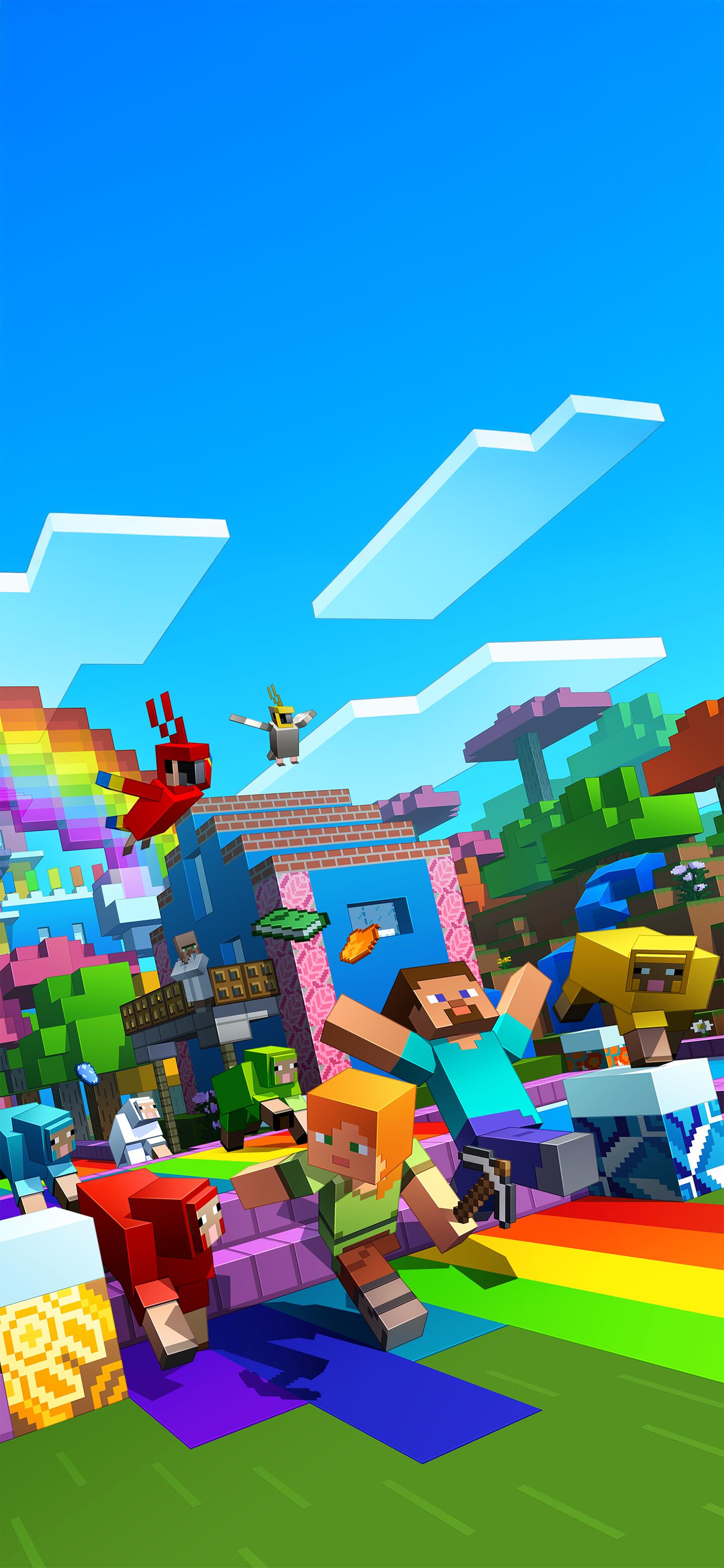 Minecraft Monde Arc-en-ciel - Fond d'écran 4K
