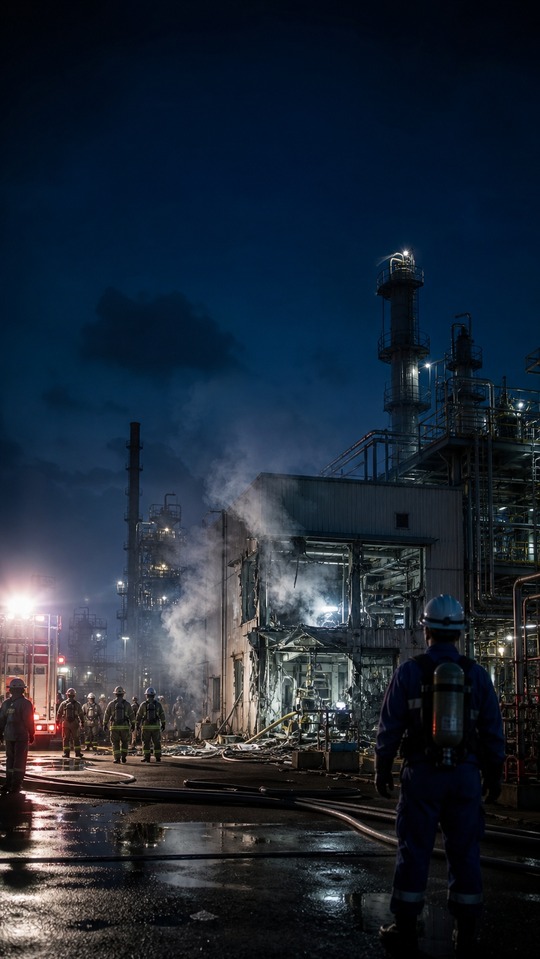 Industrial Factory Explosion - 4K Realistic Wallpaper