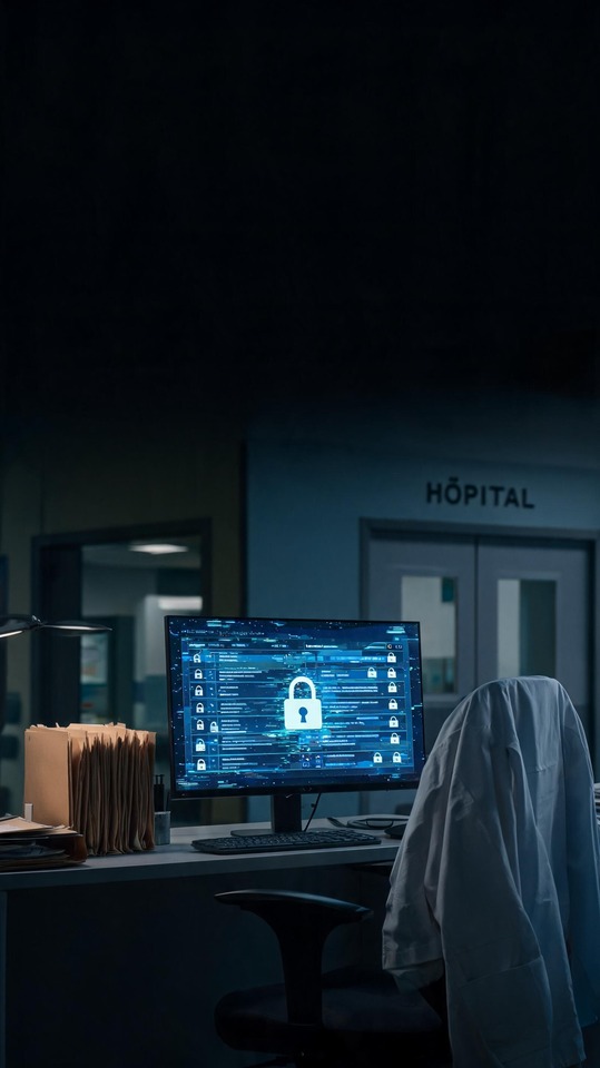 Hospital Cyberattack Scene - 4K Phone Wallpaper