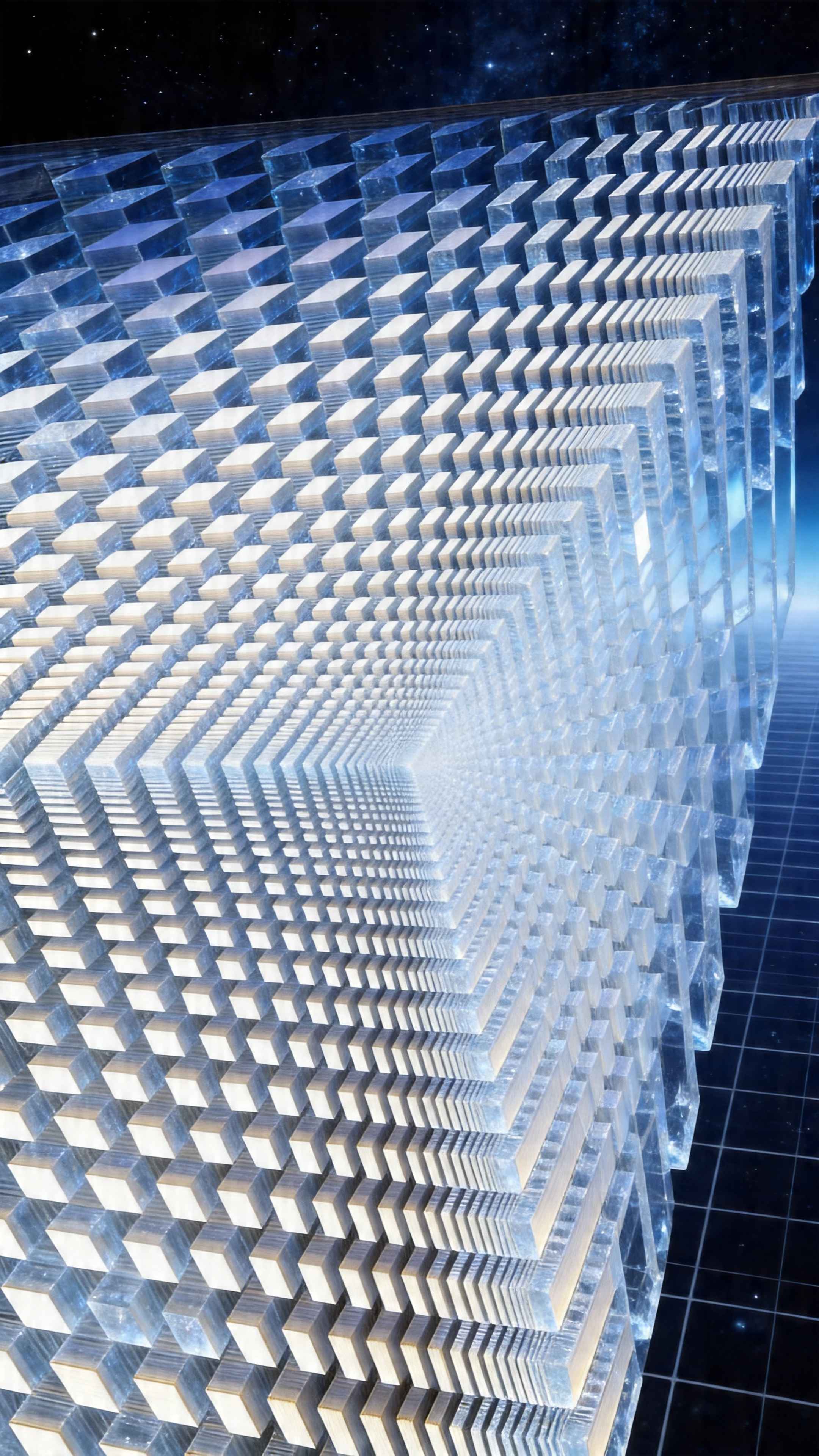 Abstract Blue Crystal Geometric - 4K Wallpapers