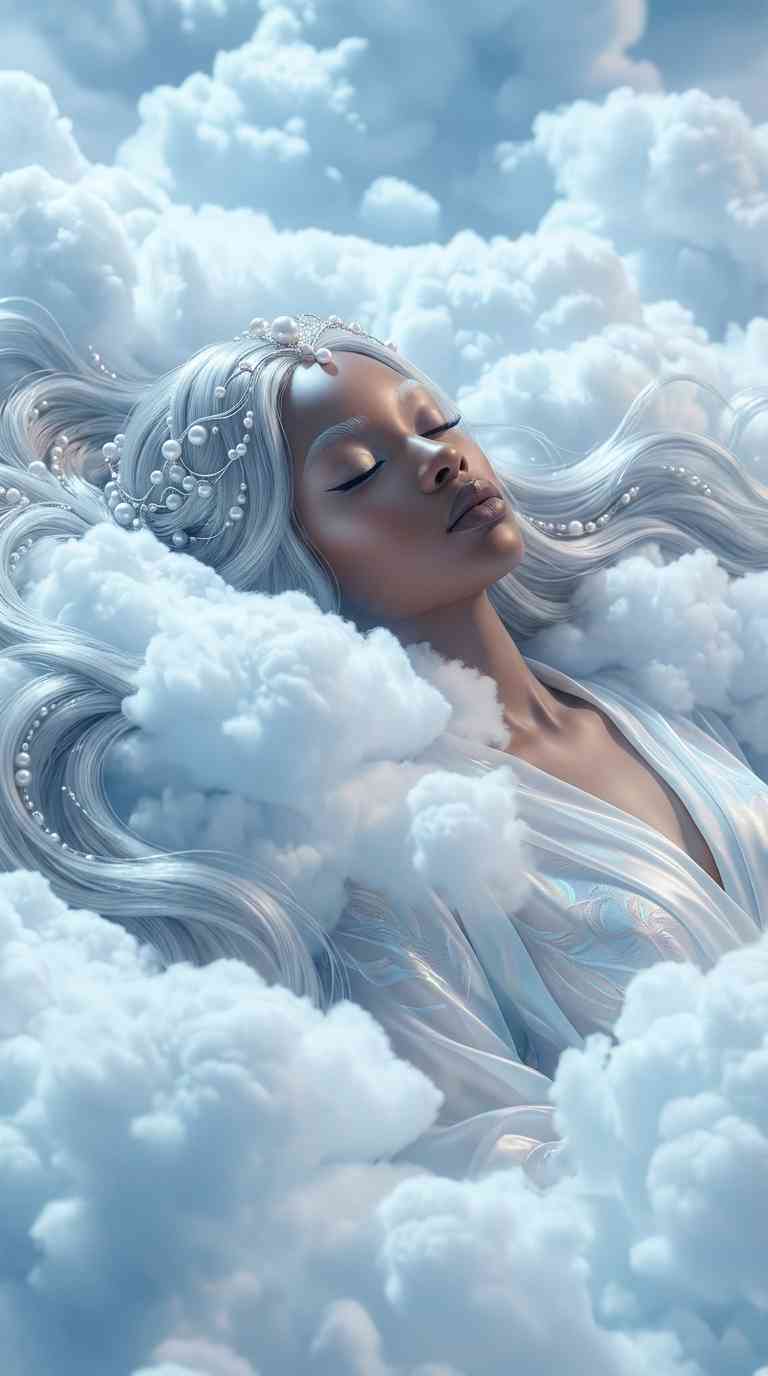 Diosa Celestial en las Nubes - Fondos de Pantalla 4K