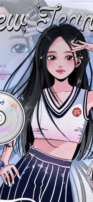 NewJeans Minji Webtoon Art - 4K Wallpaper