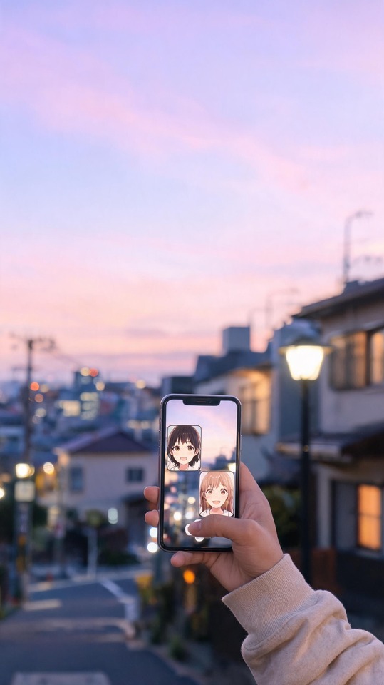 Popopo Avatar Video Call Sunset - 4K Phone Wallpaper