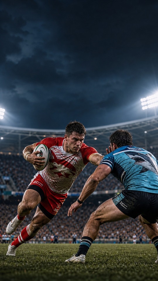 Dolphins vs Sharks NRL Action - 4K Phone Wallpaper