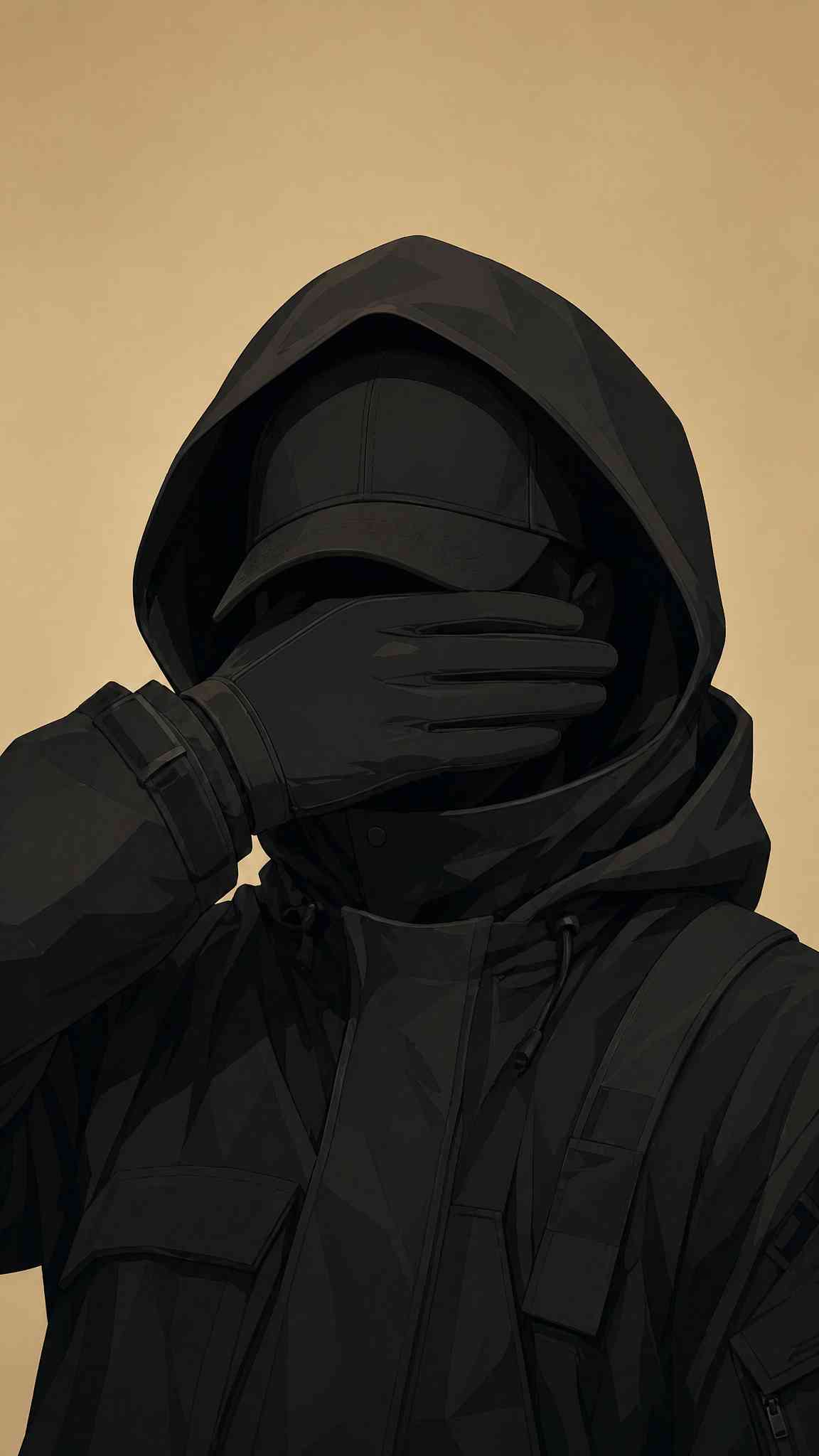 Anonymer Schwarzer Hoodie 4K Handy-Hintergrund