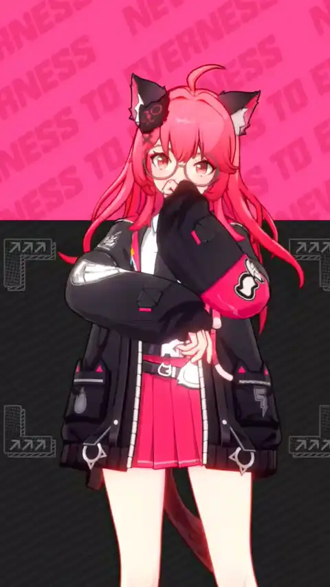 Pink-Haired Nekomimi Anime Girl 4K Live Wallpaper