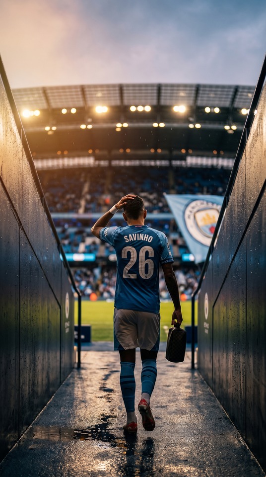 Man City Transfer News: Savinho Cinematic 4K Wallpaper