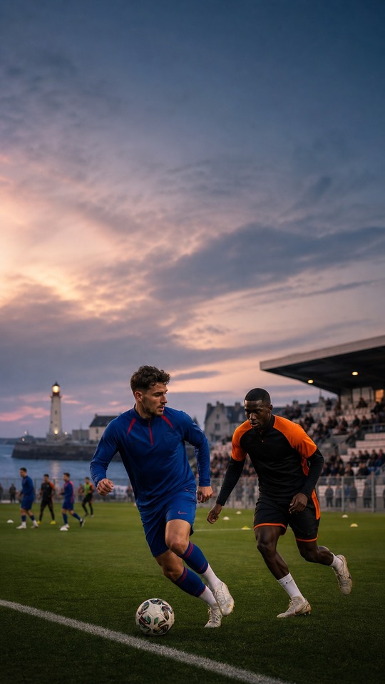 Concarneau Lorient Soccer Action - 4K Wallpaper