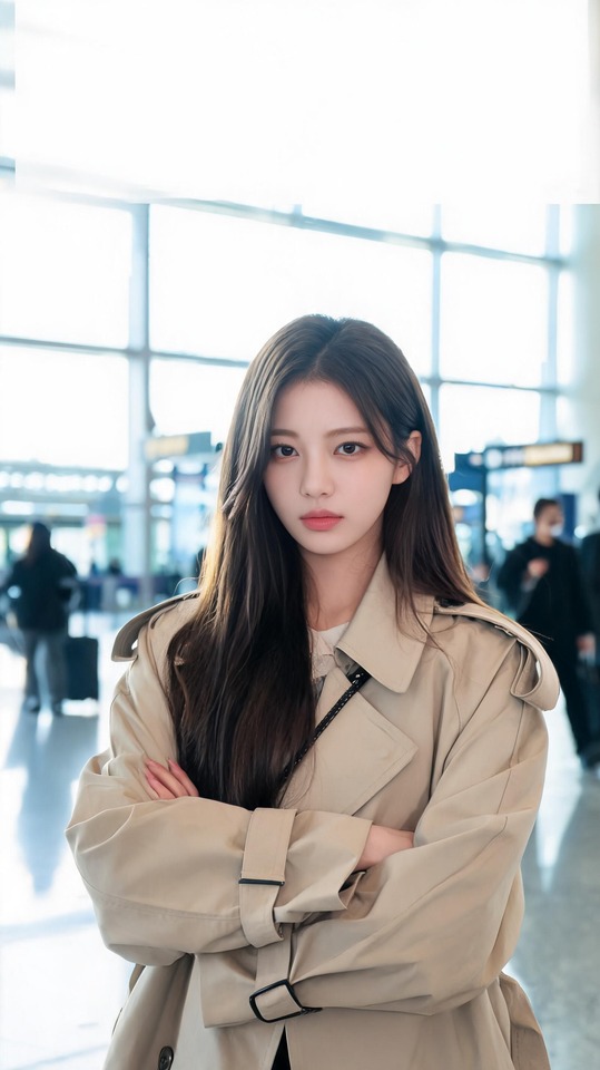 Jang Wonyoung Airport Fashion - 4K Phone Background