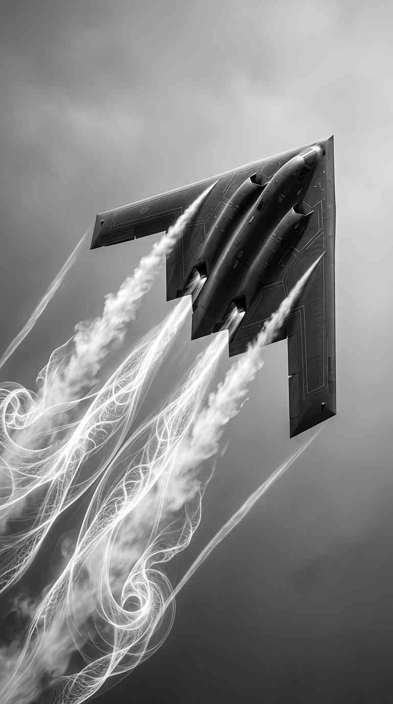 B-2 스텔스 폭격기 모노크롬 - 4K 고화질 배경화면