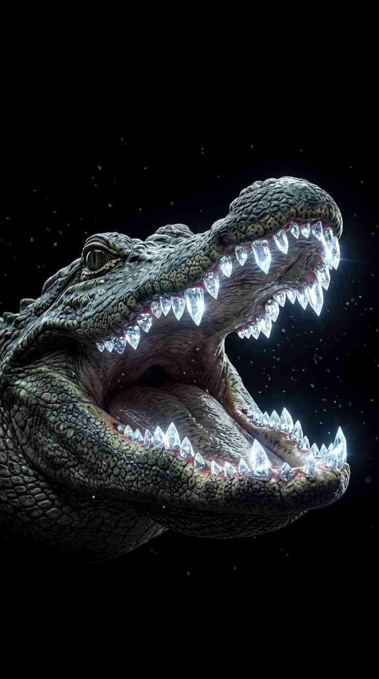 Crystal Crocodile Realistic Art - 4K Background