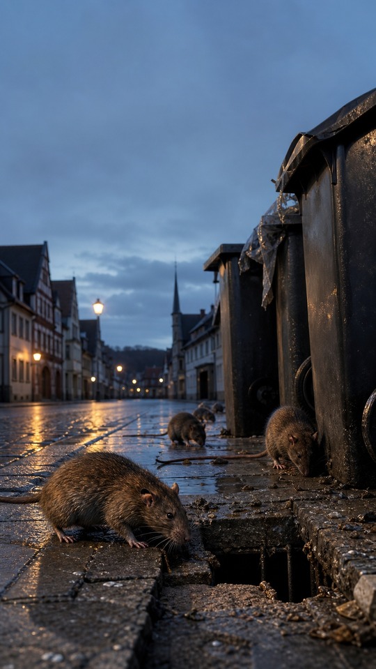 Ratten Urban Street Rats at Night - 4K Wallpaper