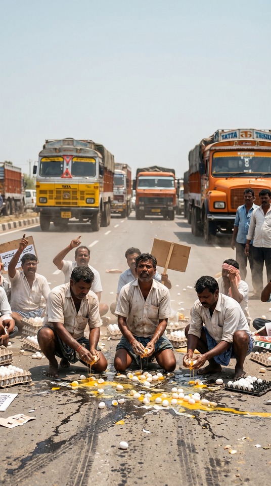 ড ম Indian Farmers Egg Protest - 4K Wallpapers