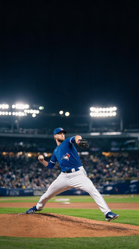 Louis Varland Blue Jays Pitching Action - 4K Wallpaper